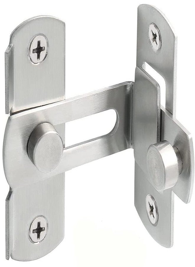 Runmay Degree Flip Sliding Barn Door Lock,Stainless Steel Angle Door Latch Buckle,Screen Door Stopper Lock Hook Eye Lock for Barn,Garden,Bathroom,Outdoor,Garage,Window,Sliding Door - Image 1